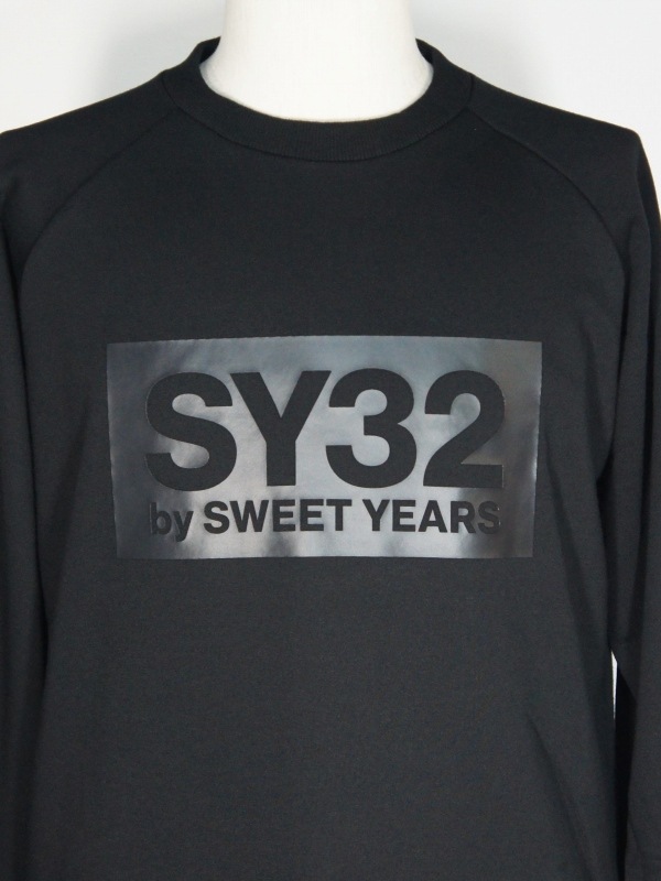 SY32 by SWEET YEARS��BOX LOGO P/O CREW��BLACK��BLACK