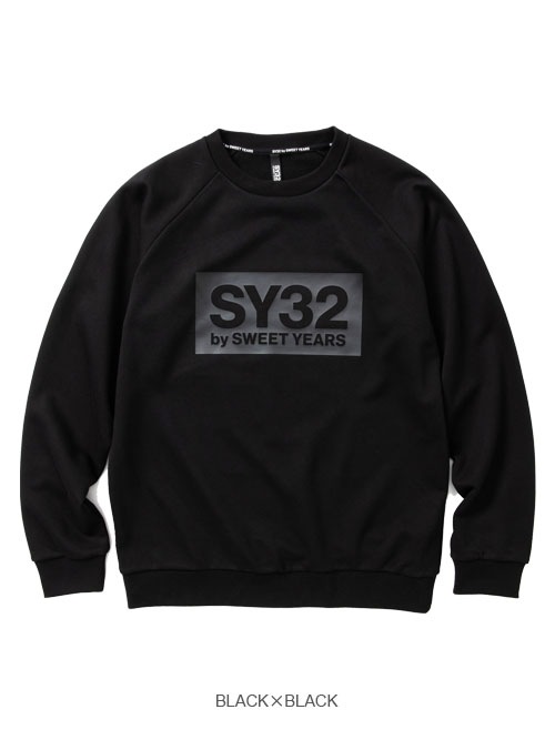 SY32 by SWEET YEARS��BOX LOGO P/O CREW��BLACK��BLACK