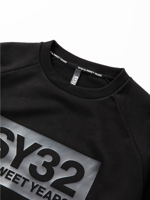 SY32 by SWEET YEARS��BOX LOGO P/O CREW��BLACK��BLACK