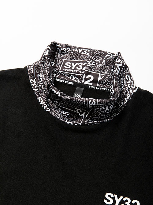 SY32 by SWEET YEARS��HIGH NECK LONG SLEEVE TEE��BLACK