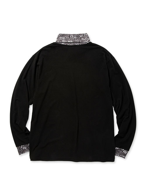 SY32 by SWEET YEARS��HIGH NECK LONG SLEEVE TEE��BLACK