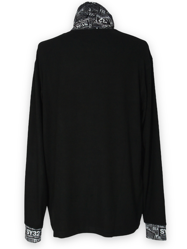 SY32 by SWEET YEARS��HIGH NECK LONG SLEEVE TEE��BLACK