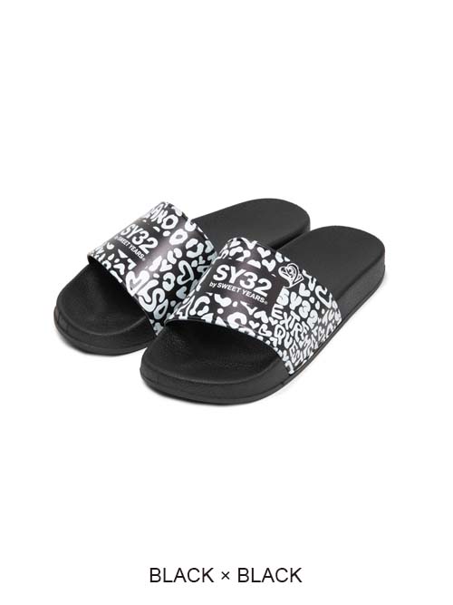 ����������� LEOPARD PATTERN SHOWER SANDALS BLACK��BLACK SY32 by SWEET YEARS �����磻�����ƥ��ȥ��Х����������ȥ��䡼��