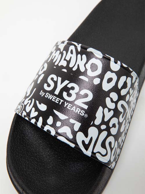 シャワーサンダル LEOPARD PATTERN SHOWER SANDALS BLACK×BLACK SY32