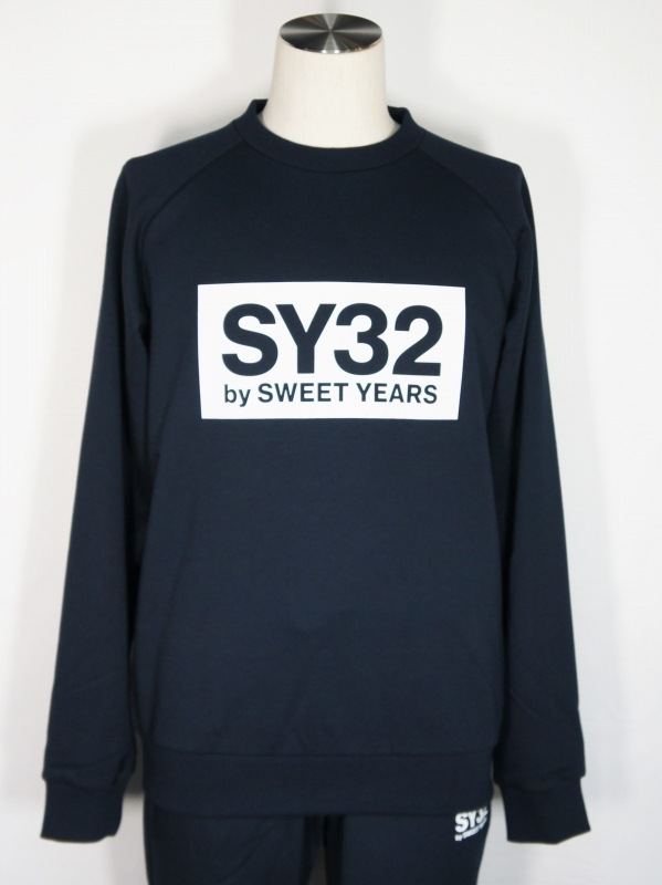 SY32 by SWEET YEARS��BOX LOGO P/O CREW��NAVY
