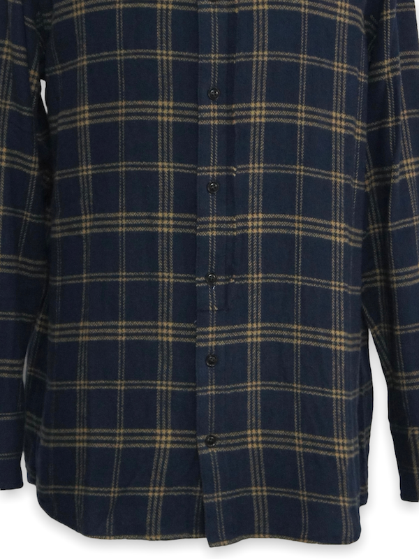 eofm��STAND COLLAR SH BRUSHED HERINGS ONE PLAID��NAVY�ڥ����ե��