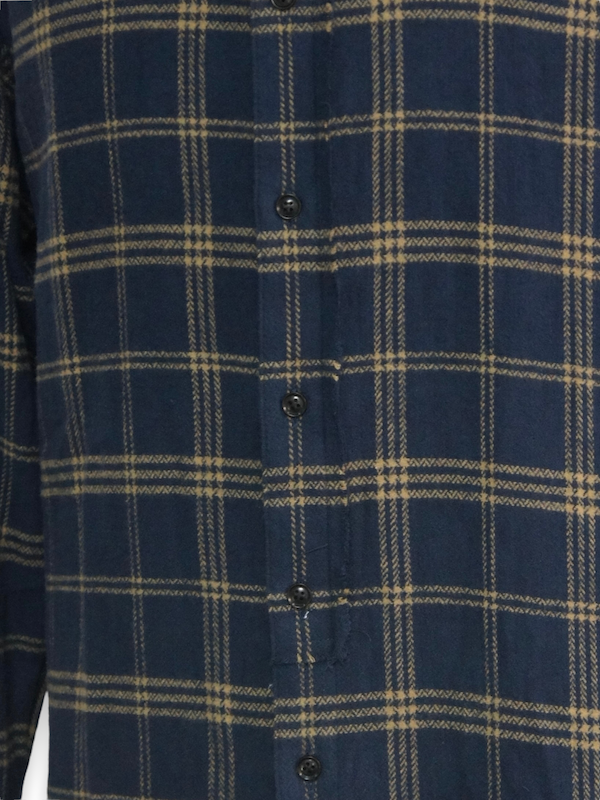 eofm��STAND COLLAR SH BRUSHED HERINGS ONE PLAID��NAVY�ڥ����ե��