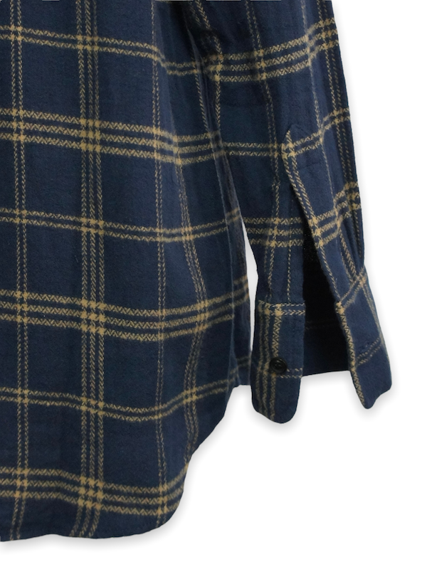 eofm��STAND COLLAR SH BRUSHED HERINGS ONE PLAID��NAVY�ڥ����ե��