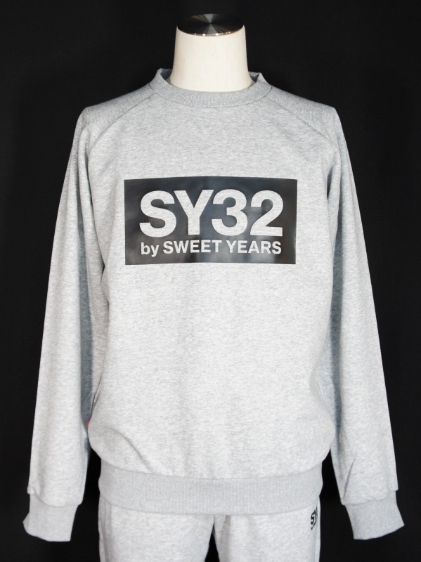 SY32 by SWEET YEARS��BOX LOGO P/O CREW��GRAY