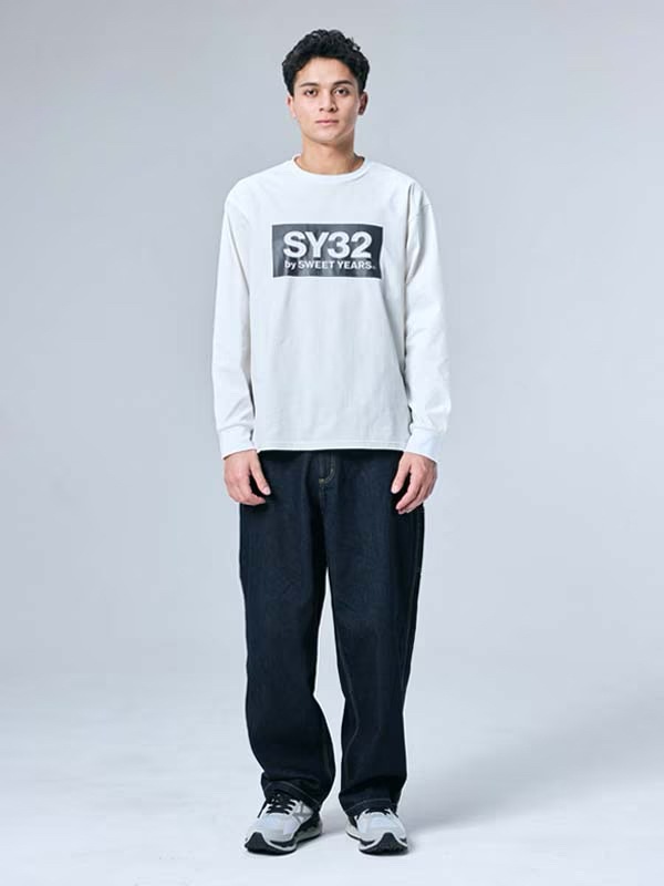 ĹµT����� BOX LOGO L/S TEE WHITE��BLACK SY32 by SWEET YEARS �����磻�����ƥ��ȥ��Х����������ȥ��䡼��