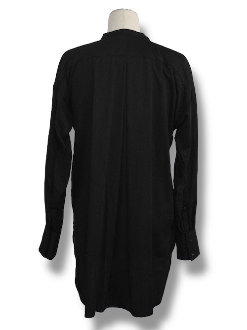 ����� flat sholder shirts cottomsath with loose thread BLACK eofm �����ե�