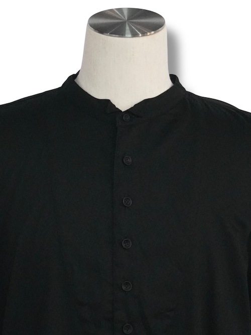 ����� flat sholder shirts cottomsath with loose thread BLACK eofm �����ե�