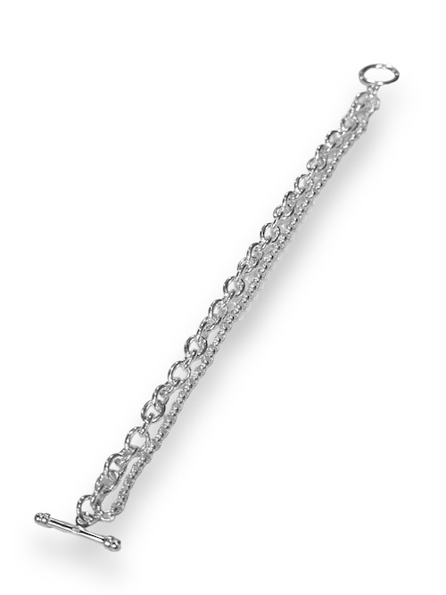 eofm��double chain bracelet��SILVER