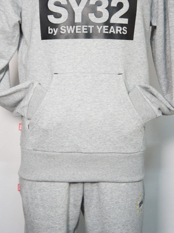 SY32 by SWEET YEARS��BOX LOGO P/O HOODIE��GRAY