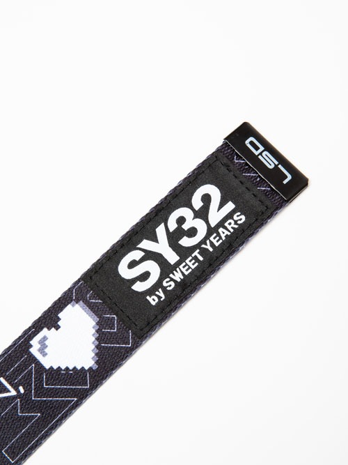 SY32 by SWEET YEARS��DOUBLE-SIDE GRAPHIC BELT-11562G��BLACK