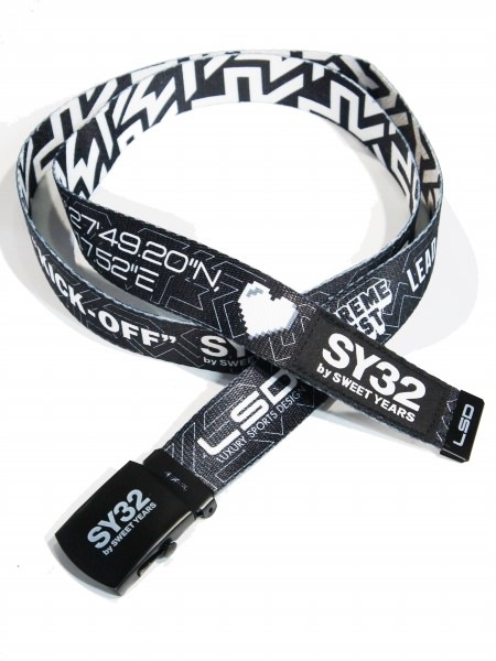 SY32 by SWEET YEARS「DOUBLE-SIDE GRAPHIC BELT-11562G」BLACK