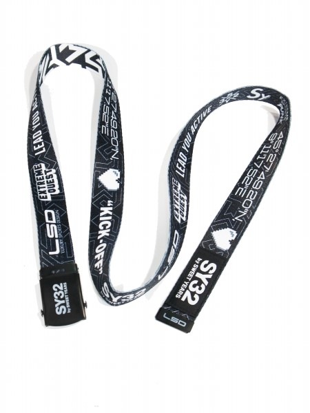 SY32 by SWEET YEARS��DOUBLE-SIDE GRAPHIC BELT-11562G��BLACK