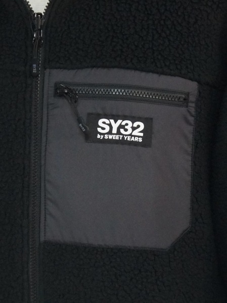 SY32 by SWEET YEARS「POLARTEC REVERSIBLE HOODIE」 BLACK【エスワイ