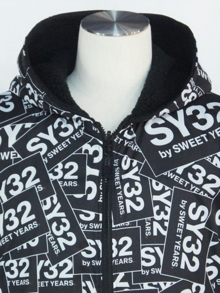 SY32 by SWEET YEARS「POLARTEC REVERSIBLE HOODIE」 BLACK【エスワイ