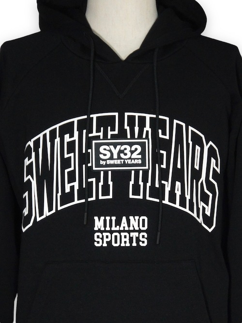 SY32 by SWEET YEARS��MIX LOGO P/O HOODIE��BLACK