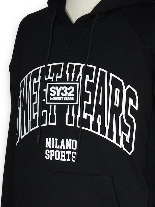 SY32 by SWEET YEARS��MIX LOGO P/O HOODIE��BLACK