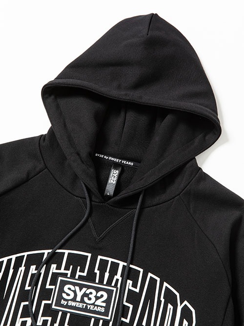 SY32 by SWEET YEARS��MIX LOGO P/O HOODIE��BLACK