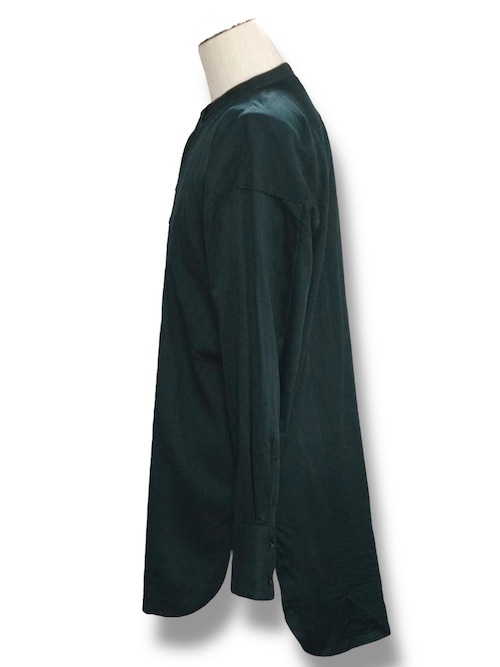 ����� flat sholder shirts cottomsath with loose thread GREEN eofm �����ե�