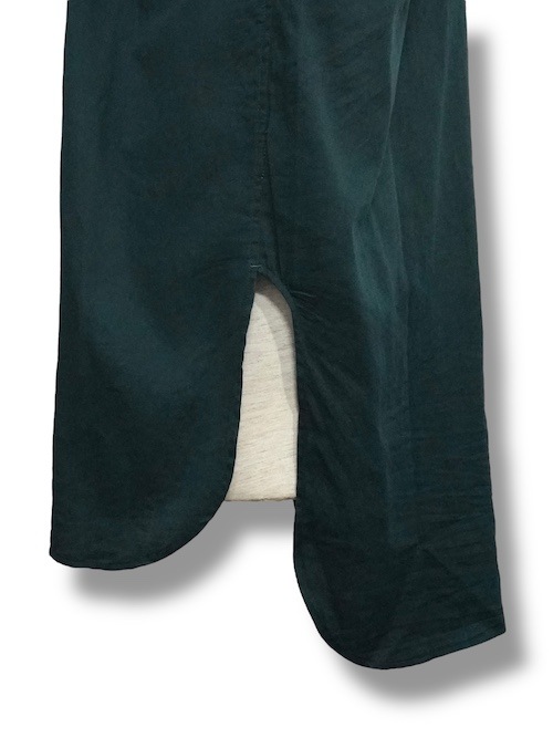 ����� flat sholder shirts cottomsath with loose thread GREEN eofm �����ե�