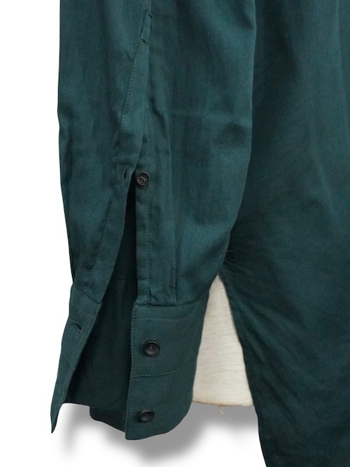 ����� flat sholder shirts cottomsath with loose thread GREEN eofm �����ե�