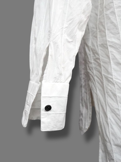 ����� braid callar shirts pin tucked cotton WHITE eofm �����ե�