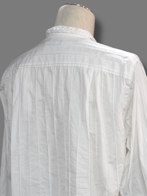 ����� braid callar shirts pin tucked cotton WHITE eofm �����ե�