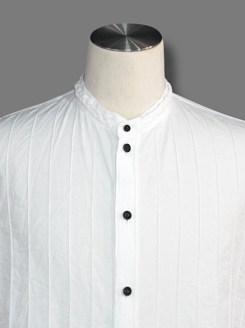 ����� braid callar shirts pin tucked cotton WHITE eofm �����ե�