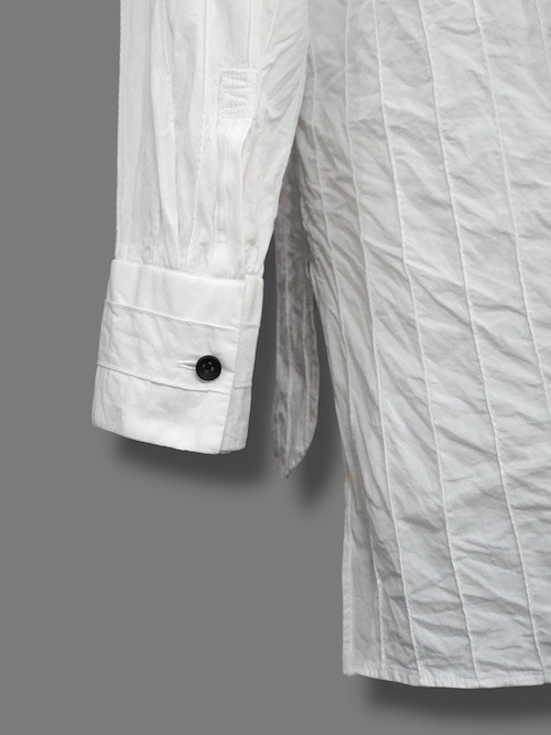 ����� braid callar shirts pin tucked cotton WHITE eofm �����ե�