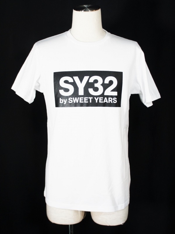 T����� BOX LOGO TEE WHITE��BLACK SY32 by SWEET YEARS