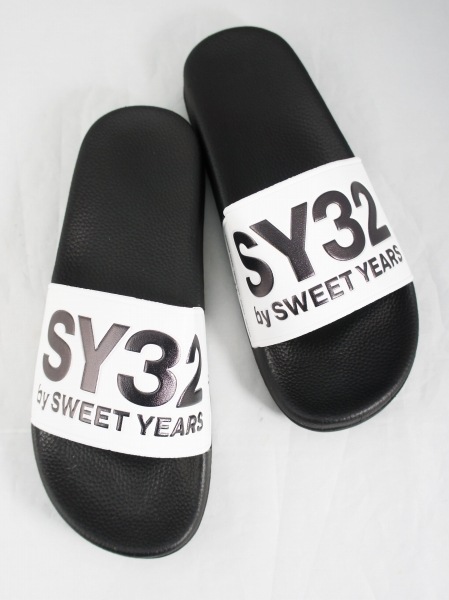 SY32 by SWEET YEARS��SHOWER SANDALS (LOGO)��BLACK