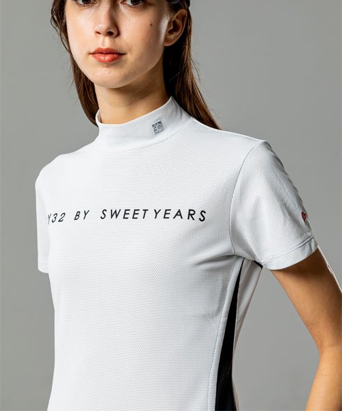 SY32 by SWEET YEARS�֡�GOLF��36G DOT HALF MOCK��WHITE