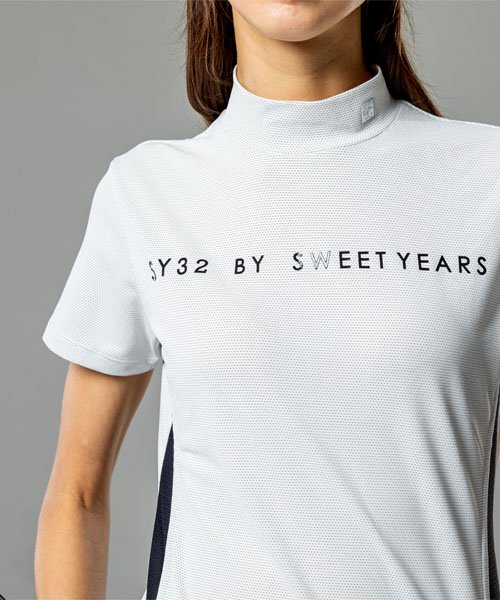 SY32 by SWEET YEARS�֡�GOLF��36G DOT HALF MOCK��WHITE