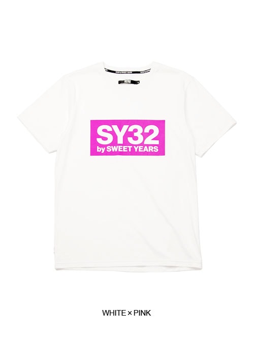 T����� BOX LOGO TEE WHITE��PINK SY32 by SWEET YEARS