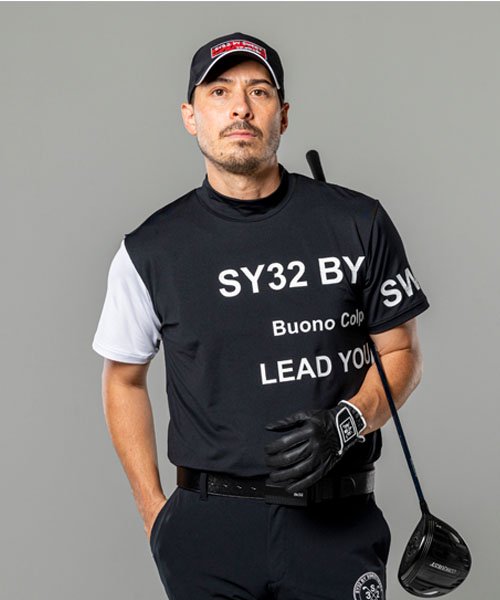 SY32 by SWEET YEARS�֡�GOLF��ASYMMETRY STRETCH MOCK�� BLACK