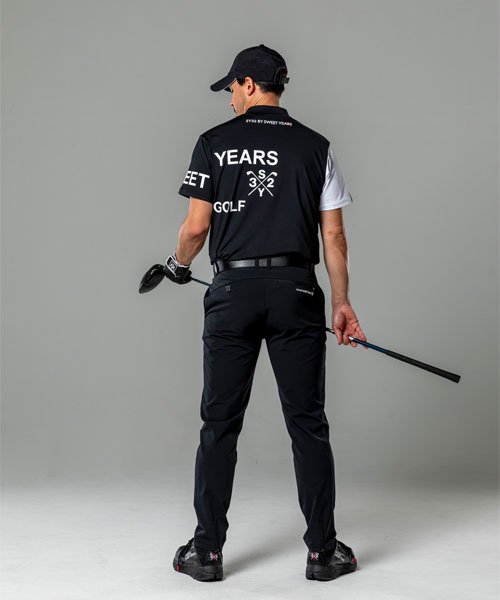 SY32 by SWEET YEARS�֡�GOLF��ASYMMETRY STRETCH MOCK�� BLACK