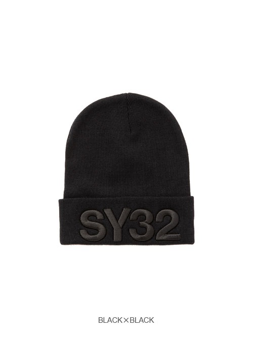 SY32 by SWEET YEARS��3D LOGO KNIT CAP��BLACK��BLACK�ڥ����磻�����ƥ��ȥ��Х����������ȥ��䡼�����˥åȥ���åס��֥�å��ߥ֥�å���
