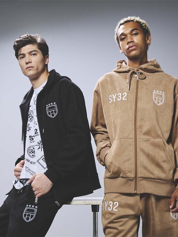 SY32 Mサイズ　ベージュ　PANEL BORDER SWEATER SY32 Mサイズ ベージュ PANEL BORDER SWEATER