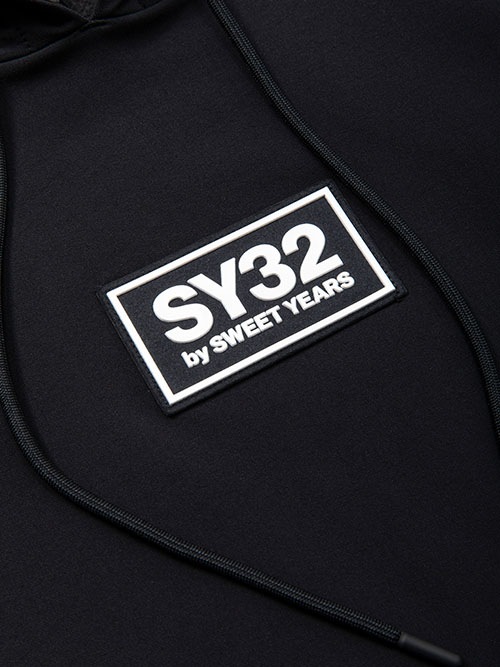 SY32 by SWEET YEARS��STORM FLEECE HOODIE��BLACK