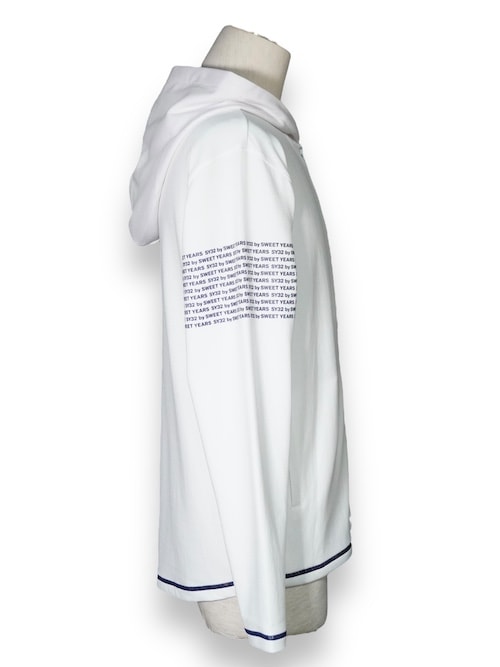 SY32 ホワイト ジップアップフーディ MULTI LOGO HIGH QUALITY ZIP HOODIE | ALL ITEMS | 【公式