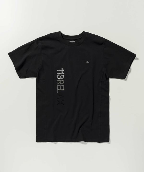 1PIU1UGUALE3 RELAX▼グラデーションラインストーン 半袖Tシャツ 1PIU1UGUALE3 RELAX「ラインストーングラデーションロゴ半袖T