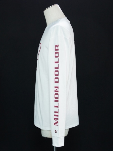 【5/】MILLION DOLLOR ロングスリーブTシャツ 5/「MILLION DOLLOR 長袖 Tシャツ」 ホワイト【ファイブ