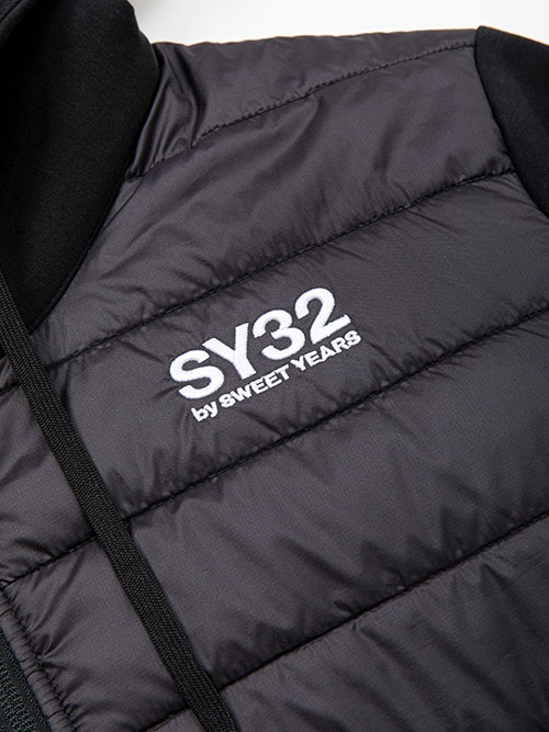 SY32 by SWEET YEARS��DOUBLE KNIT ZIP HOODIE��BLACK