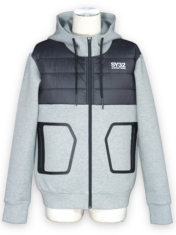 SY32 by SWEET YEARS��DOUBLE KNIT ZIP HOODIE��GRAY