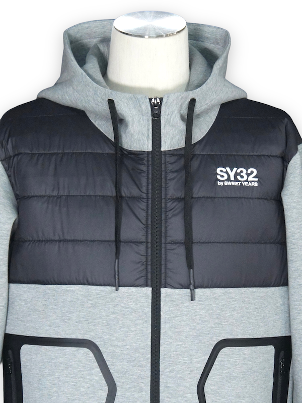 SY32 by SWEET YEARS��DOUBLE KNIT ZIP HOODIE��GRAY