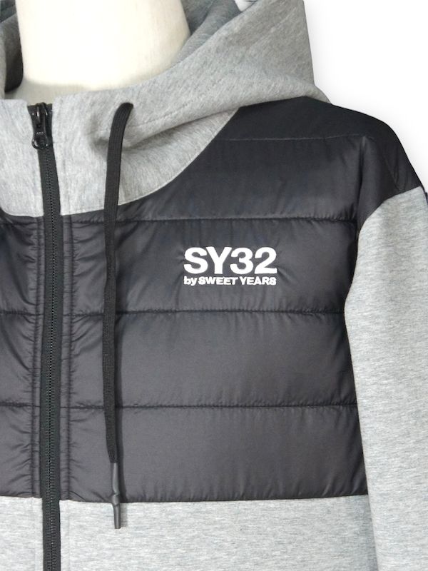 SY32 by SWEET YEARS��DOUBLE KNIT ZIP HOODIE��GRAY